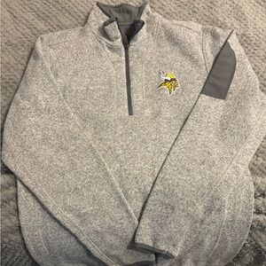 Minnesota Vikings Antigua Gray 1/4 Zip Sweater
